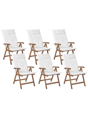 Beliani 6er-Set Sessel AMANTEA in Braun/Weiß