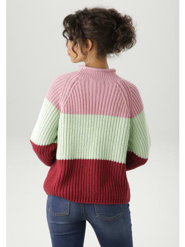 Aniston CASUAL Strickpullover in malve-lindgrün-bordeaux
