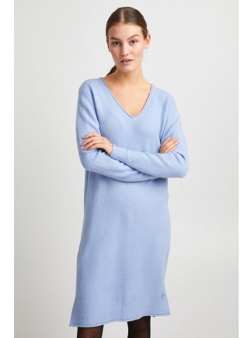Oxmo Strickkleid OXIda 21800050-ME Feinstrickkleid mit V-Ausschnitt in Blau
