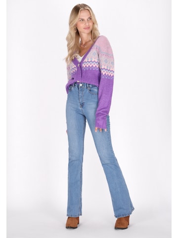 IZIA Damen Cardigan in violett mehrfarbig