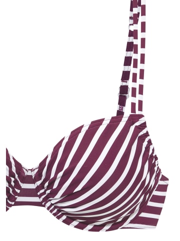 Venice Beach Bügel-Bikini-Top in bordeaux-weiß