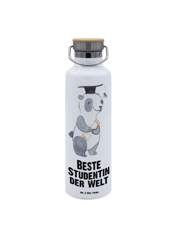 Mr. & Mrs. Panda Metallflasche Pinguin Beste Studentin der Welt ... in Weiß