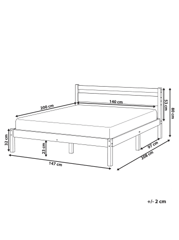 Beliani Doppelbett MERCURER in Braun - (W) 147 x (H) 80 x (L) 208 cm
