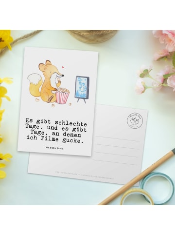Mr. & Mrs. Panda Grußkarte Fuchs Filme gucken mit Spruch in Weiß