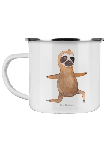 Mr. & Mrs. Panda Teetasse Faultier Yoga ohne Spruch in Weiß