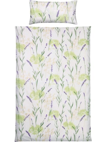 REDBEST Seersucker Bettwäsche in grün-lila