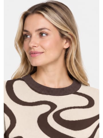 Noisy may Stylischer Oversize Karierter Pullover mit Rundhals Ausschnitt in Braun