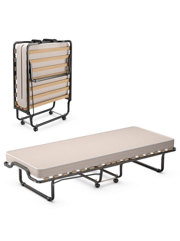 COSTWAY Gästebett 90x200cm mit Matratze in Beige