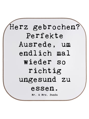 Mr. & Mrs. Panda Untersetzer Glas Spruch Liebeskummer Tröster mi... in Weiß