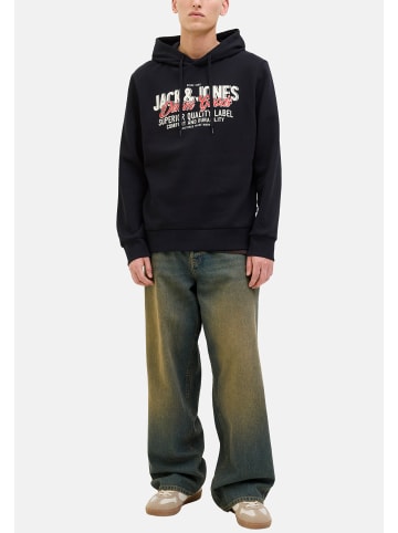 Jack & Jones Sweatshirt / Hoodie Logo in Schwarz / hellgrau