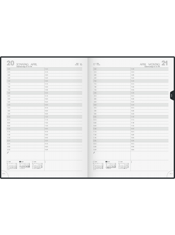 BRUNNEN Buchkalender 787 A4 1 Tag/Seite Schaumfolien-Einband schwarz 2026