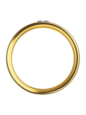 Adeliás Damen Ring aus Edelstahl mit Strass Steinchen in gold