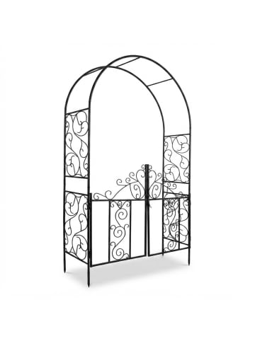 relaxdays Rosenbogen in Schwarz - (B)130 x (H)230 x (T)38 cm