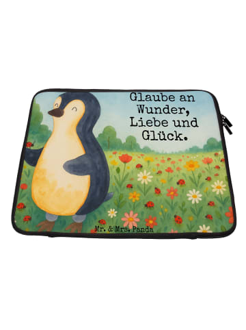 Mr. & Mrs. Panda Laptophülle Pinguin Marienkäfer Design mit Spruch in Weiß