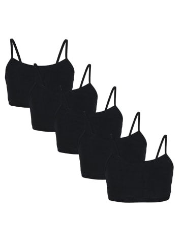 TupTam Mädchen Bustier mit Spaghettiträger 5er Pack in schwarz