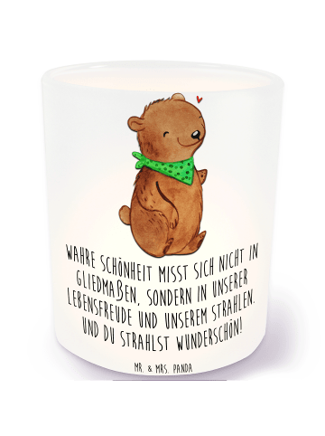 Mr. & Mrs. Panda Windlicht Bär Dysmelie mit Spruch in Transparent