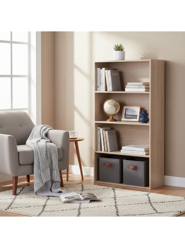 relaxdays Bücherregal in Eiche - (B)60 x (H)108 x (T)24 cm