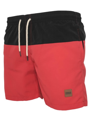 Urban Classics Badeshorts in blk/red