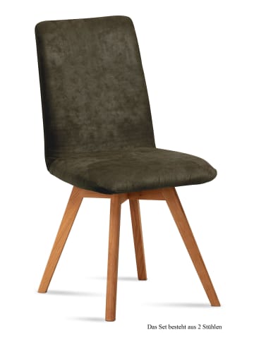 58 aufm Kessel ESSZIMMERSTUHL (2er-Set) Dilga 47x92x60 Schwarz/Khaki