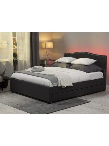 Beliani Doppelbett mit LED MONTPELLIER in Grau - (W) 167 x (H) 110 x (L) 213 cm