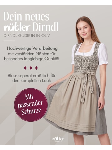 Nübler Midi Dirndl Gudrun in Oliv