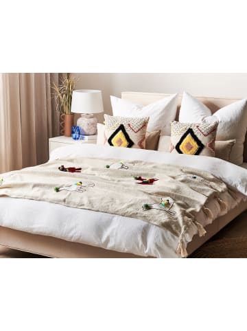 Beliani Kuscheldecke DEOGHAR in Braun/Beige/Weiß - (W) 130 x (H) 1 x (L) 180 cm