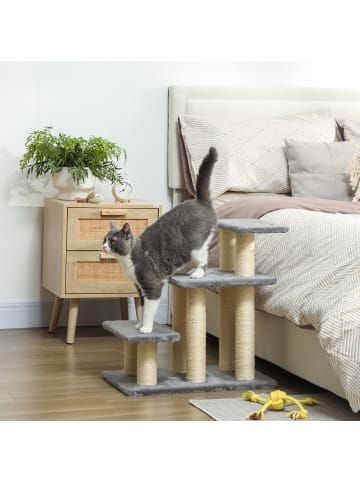 Pawhut Hundetreppe Grau 52L x 34,5B x 54H cm