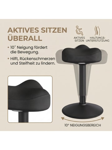 SONGMICS Arbeitshocker Activo in Schwarz - (B)36 x (H)(58-83) x (T)36 cm
