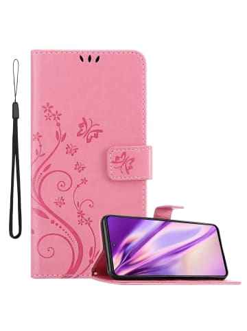 cadorabo Hülle für Samsung Galaxy M52 5G Blumen Design in FLORAL ROSA