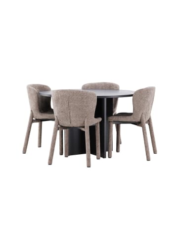 ebuy24 Essgruppe Strada (4-teilig) Schwarz 120 x 120 cm