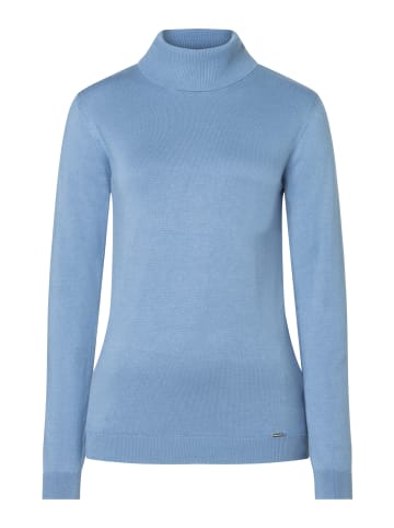 More & More schmaler Feinstrick-Basic-Rollkragenpullover in autumn blue