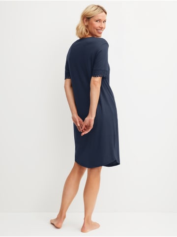 Calida Kurzarm-Nachthemd, Länge 100 cm in peacoat blue