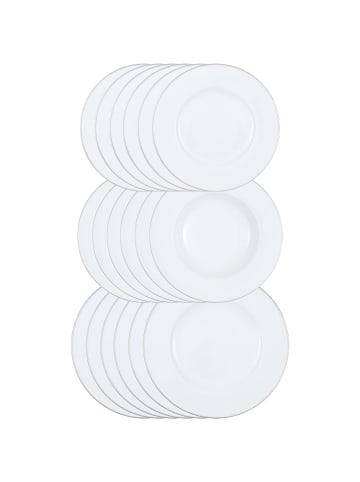 Villeroy & Boch 18er Set Tellerset Anmut Platinum No.1 in weiß