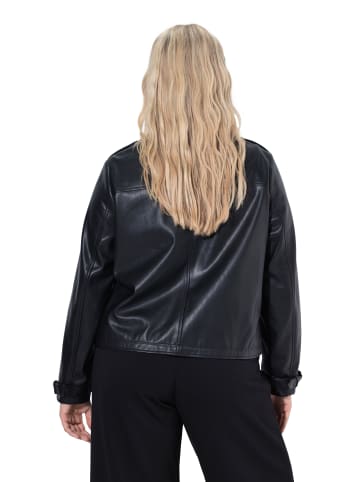 Ulla Popken Kunstlederjacke in schwarz