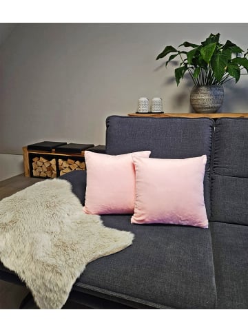 JACK 2er Set Teddy Flausch Kissenhülle Kissenbezug in Rosa