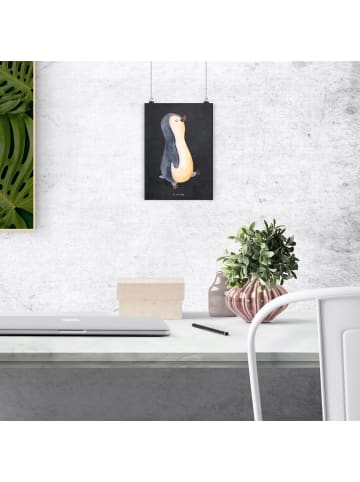 Mr. & Mrs. Panda Bild Pinguin mHerzieren ohne Spruch in Kreidetafel