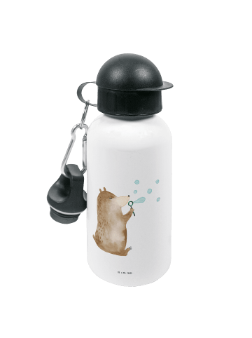Mr. & Mrs. Panda Kindertrinkflasche Bär Seifenblasen ohne Spruch in Weiß