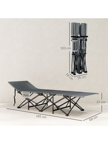 Outsunny Campingbett,185cm x 68cm x 37cm,grau