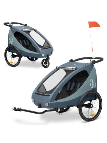 Hauck 2in1 Fahrradanhänger Dryk Duo Plus für 2 in blau