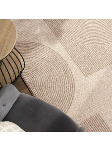 KADIMA DESIGN Teppich Kurzflor Geometrisch Wohnzimmer in Creme