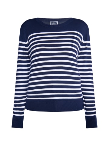 DreiMaster Maritim Damen Strickpullover in Marine Weiss