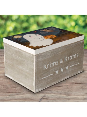 Mr. & Mrs. Panda Holzkiste Gespenst Kaffee Design ohne Spruch in Weiß