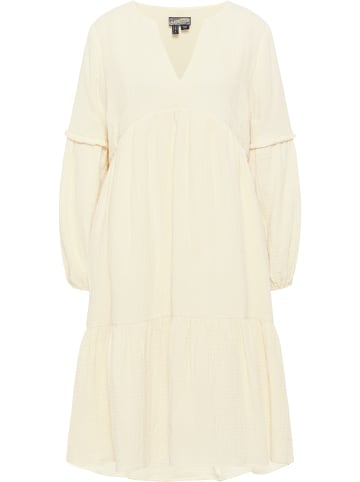 DreiMaster Damen Midikleid in Wollweiss