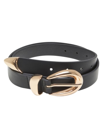 Urban Classics Urban Classics Chunky Buckle Loop Synthetic Leather Belt in black/gold