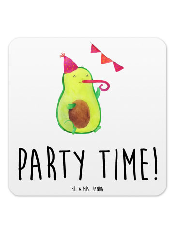 Mr. & Mrs. Panda Untersetzer Avocado Party Zeit mit Spruch in Weiß