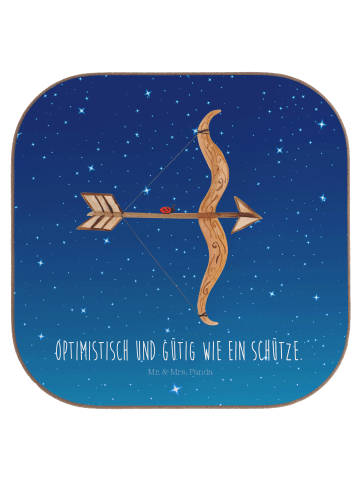Mr. & Mrs. Panda Untersetzer für Gläser Sternzeichen Schütze mit... in Sternenhimmel Blau