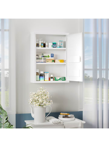 Kleankin Medizinschrank-40L x 15B x 53,5H cm-Weiß