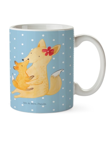 Mr. & Mrs. Panda Plastikbecher Fuchs Mama ohne Spruch in Blau Pastell