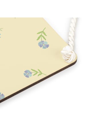 Mr. & Mrs. Panda Holzschild Hase Blume ohne Spruch in Blumig