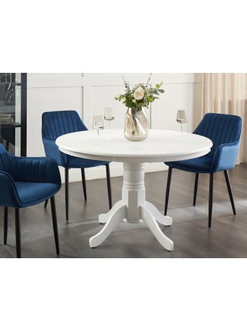 Beliani Runder Tisch AKRON in Weiß - (W) 120 x (H) 75 x (L) 120 cm